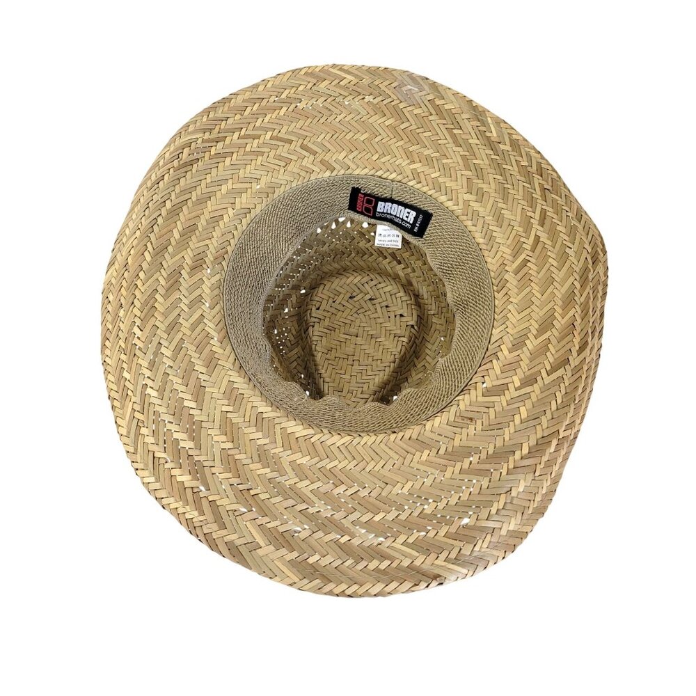Natural Woven Straw Cowboy Hat With Beaded Trim By Broner Ladies One Size - Picture 6 of 8